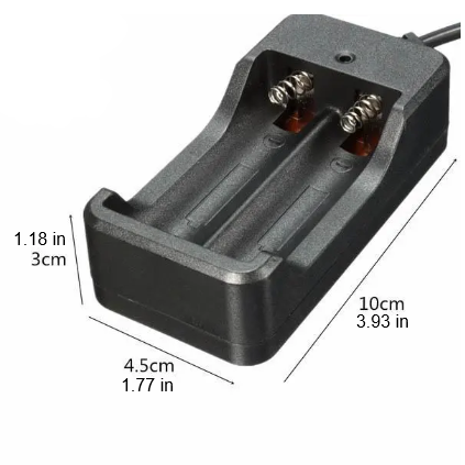 Dimensions of USA Plug Charger for 2 Elfeland 3.7V 3000mAh 18650 Li-ion Batteries