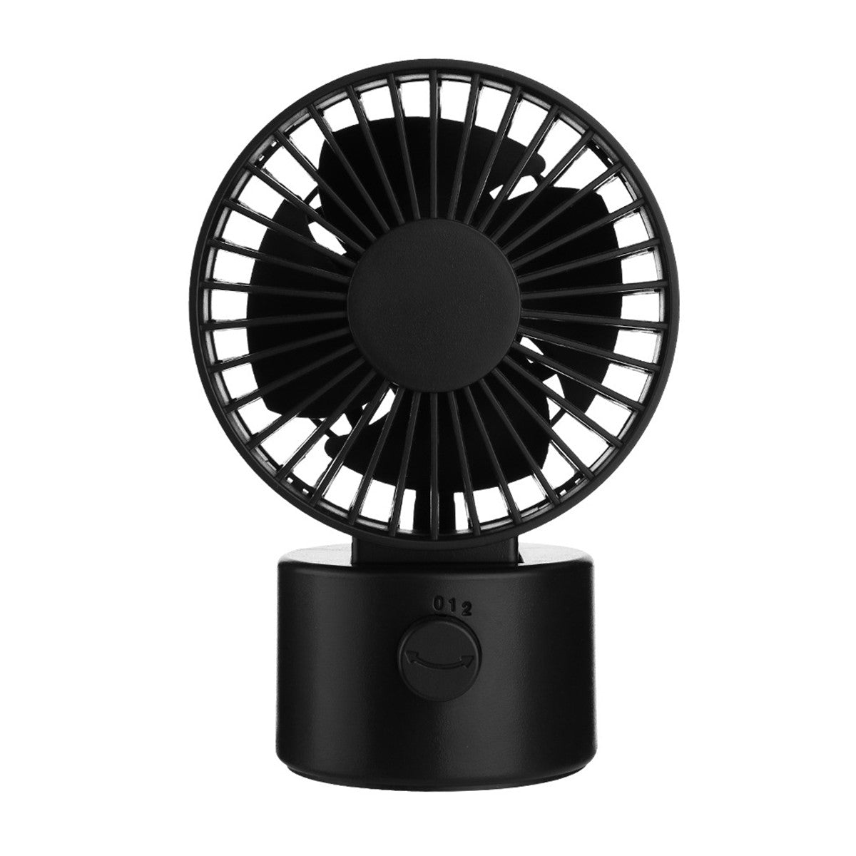 Wind Speed Black 1.2W Mini USB Rechargeable Desktop Quiet Fan 2 Modes Oscillating Cooling Fan