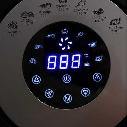 Digital Controls And Preset Functions For Chef's Grin Electric Air Fryer 5.5L (5.8 Quart) 1500W Air Circulation Cooker