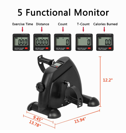 Kampo Portable Fitness Exercise Bike Machine with LCD Display