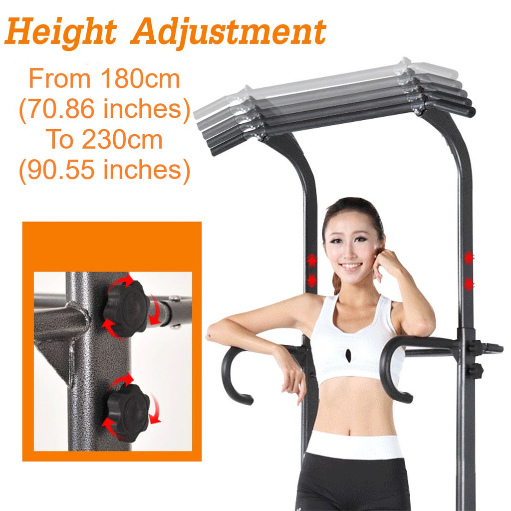 Height Adjustment On Kampo Fitness Tower Pull Up,Chin Up,Power Dip,Push Up Home Exercise Stand