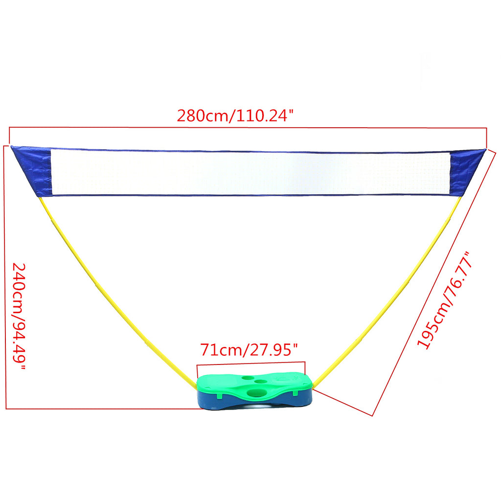 Dimensions For Kampo Portable Multi-Use Net For Badminton,Volleyball,Tennis,Or Beachball With Case