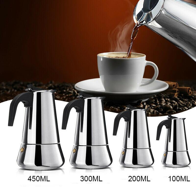 Stainless Steel Portable Espresso Machine (Your pick of 4 sizes) 450ml 300ml 200ml 100ml